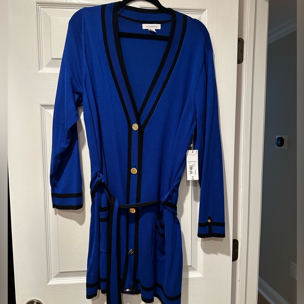 Liz Claiborne Royal Blue Sweater with Black Accents